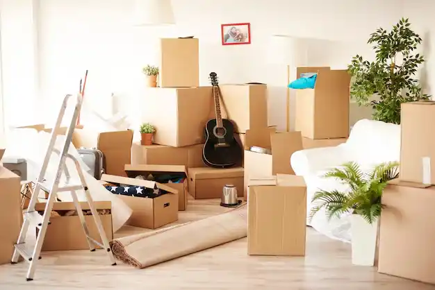 Safely packed furniture and boxes ready for secure moving